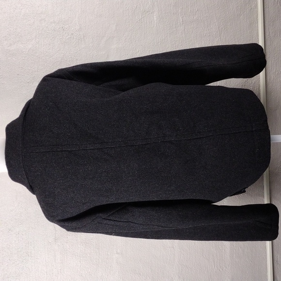 J. Crew 100% Wool Black Pointed Collar Long Sleeve Full Zipper Front Dress Coat - Picture 7 of 14